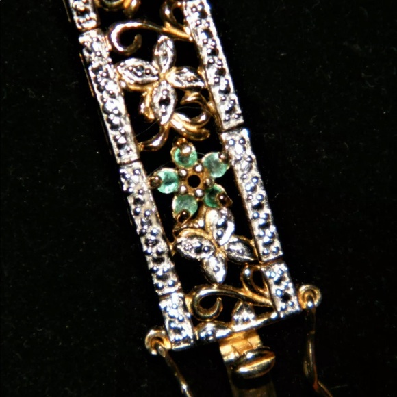 14k gold over  sapphire, emerald & ruby bracelet - Picture 8 of 8